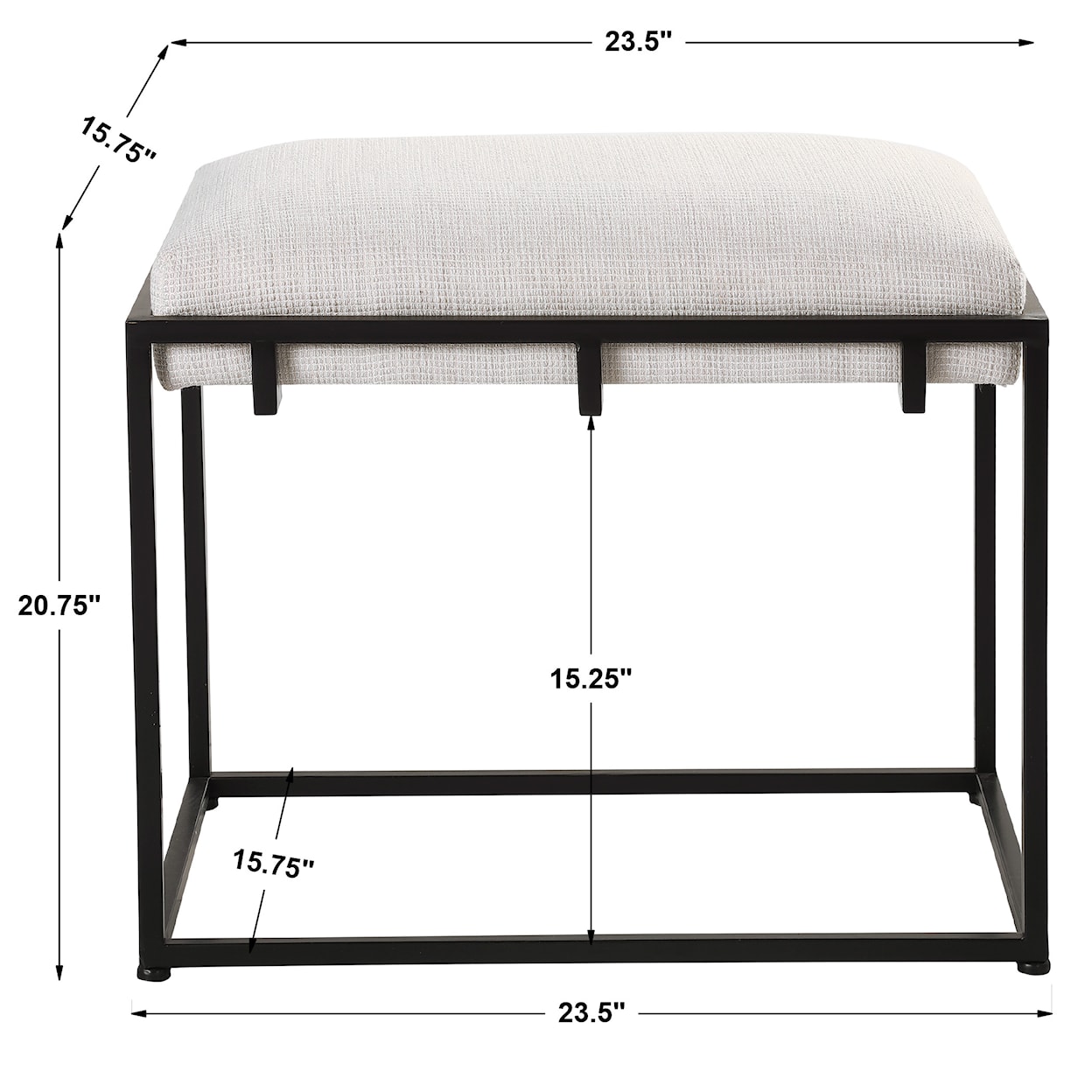 Uttermost Paradox Paradox White Small Bench