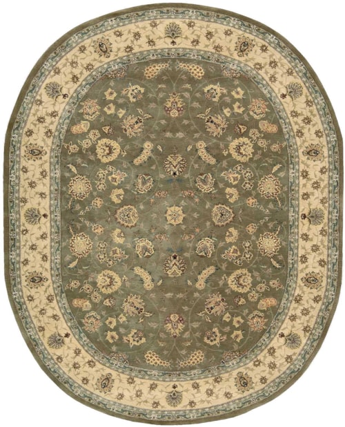 7'6" x 9'6" Oval Olive Oval Rug