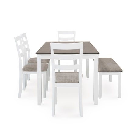 Dining Table and Chairs with Bench Set