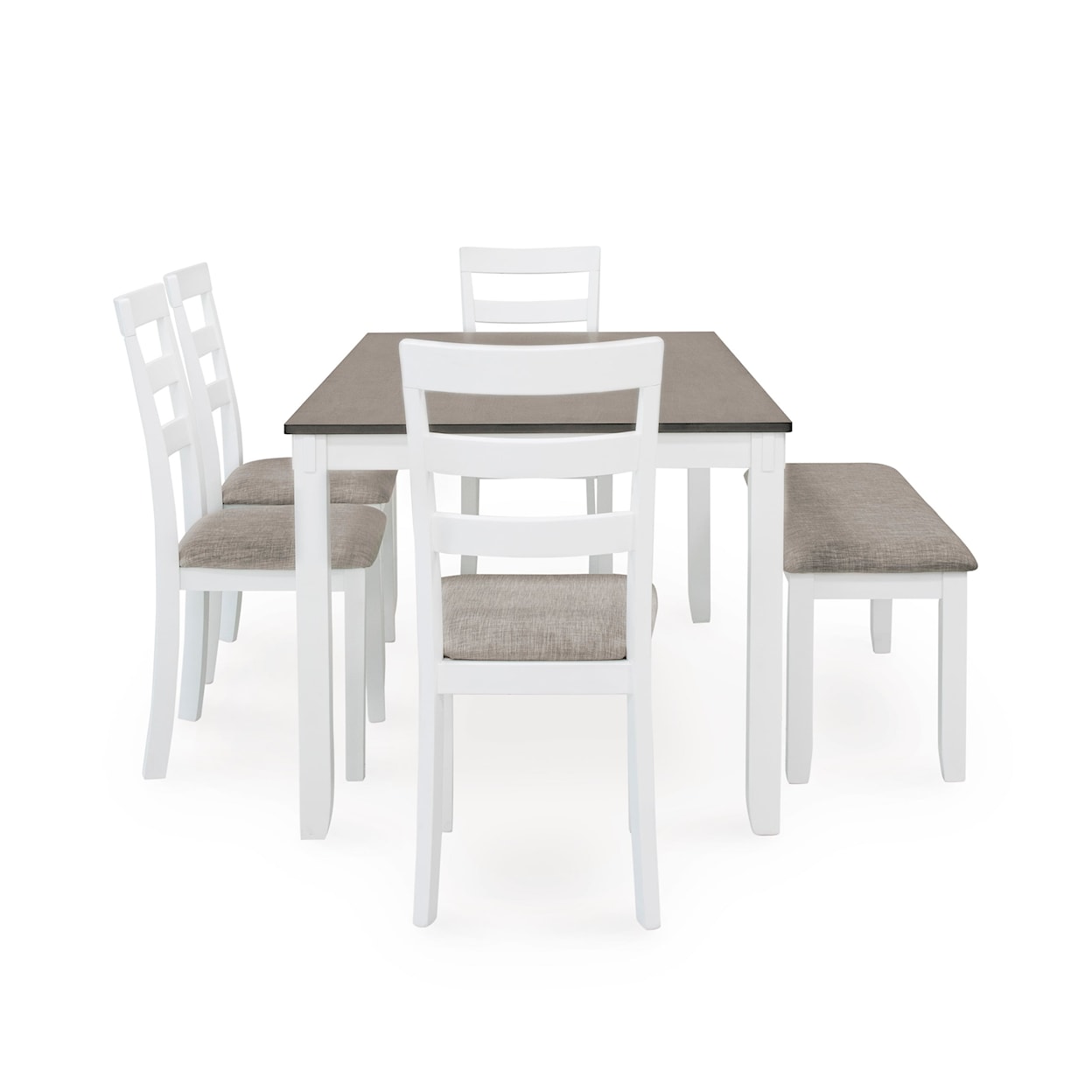 Signature Stonehollow Dining Table and Chairs with Bench Set