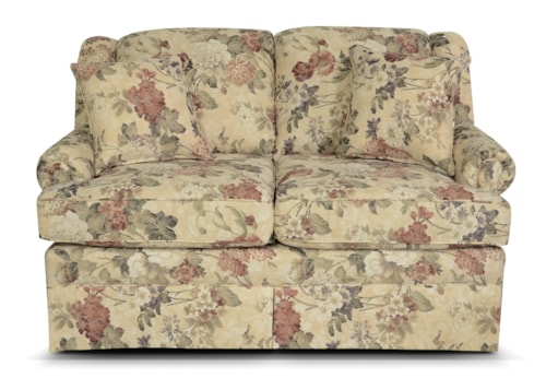 Traditional Skirted Loveseat Glider with Rolled Arms