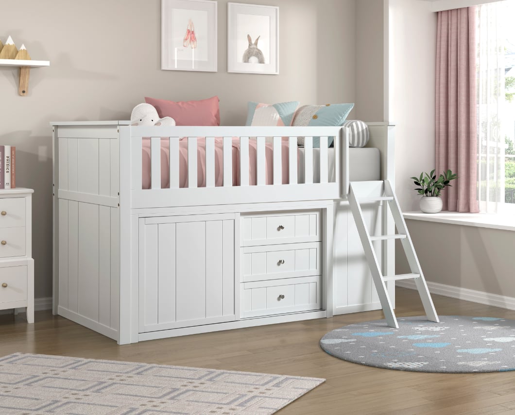 Homelegance Galen Low Loft Bunk with Storage