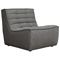 Contemporary Scooped Seat Armless Chair