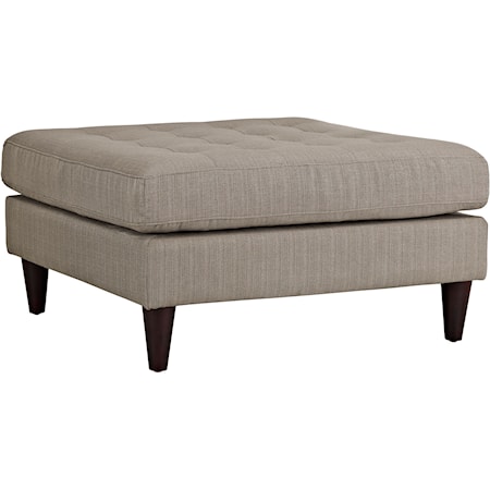 Empress Contemporary Upholstered Large Tufted Ottoman - Granite
