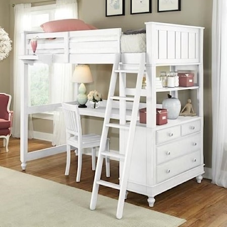 Twin Loft Bed with Desk