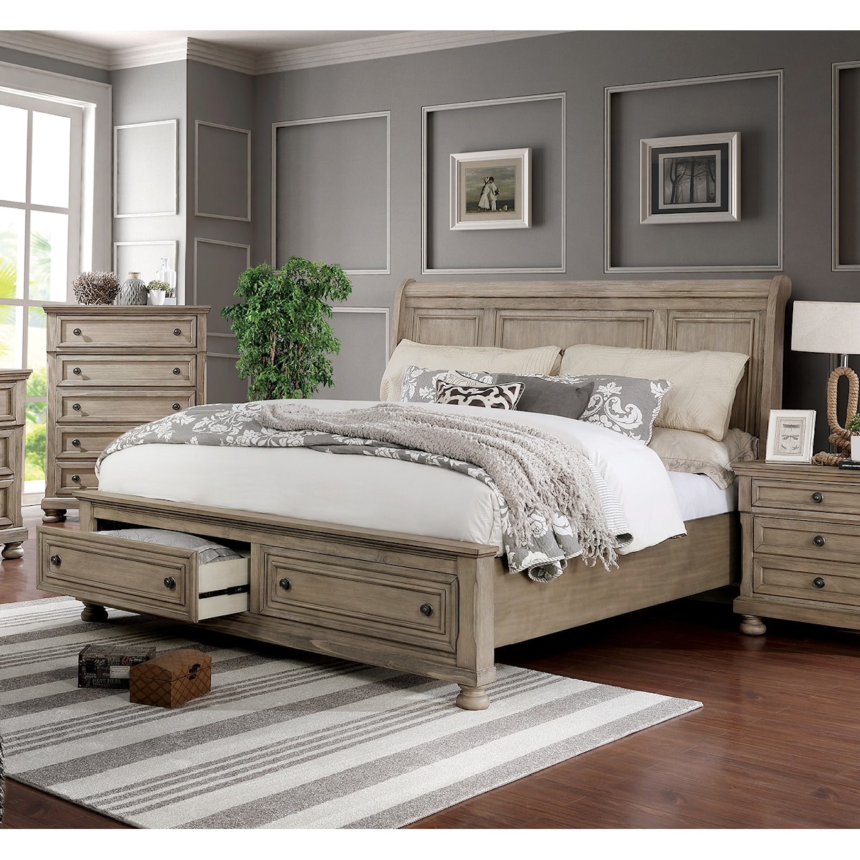 Furniture of America Wells California King Storage Bed 