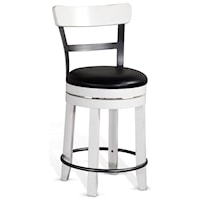Swivel Counter Height Barstool with Upholstered Seat