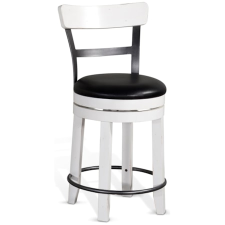 ASPEN 24" WHITE SWIVEL STOOL |