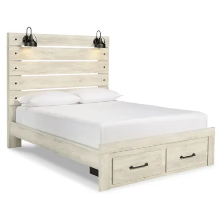 Queen Panel Storage Bed