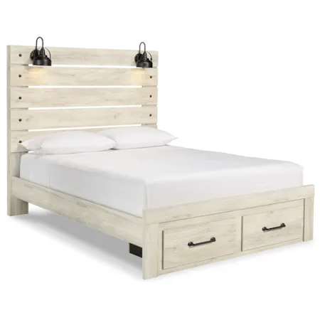 Queen Panel Storage Bed