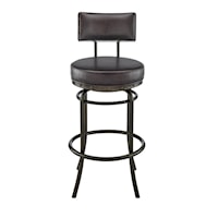 Industrial Counter Height Barstool with Open Back