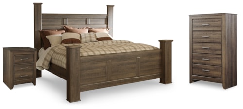 King Poster Bed, Chest And Nightstand