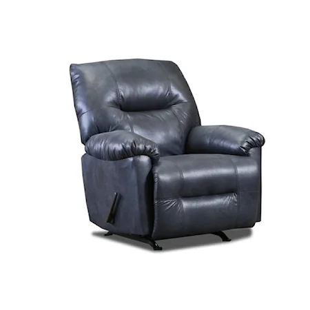 Casual Rocker Recliner with Pillow Arms