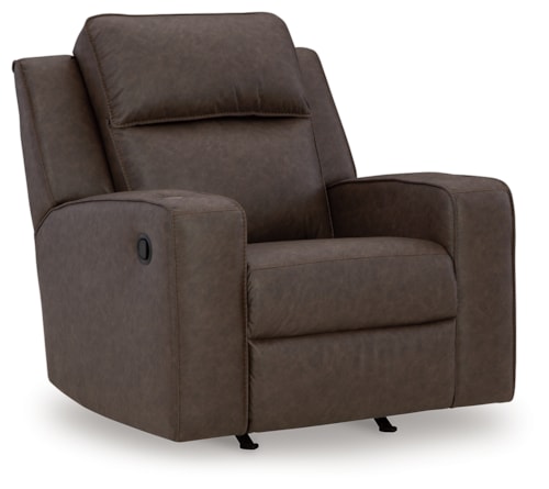 Faux Leather Rocker Recliner with Cup Holders