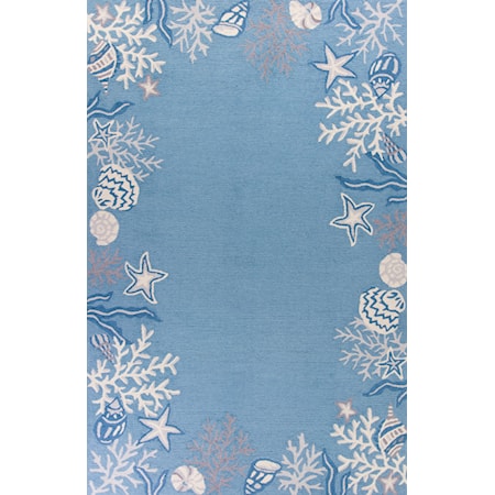 3'3" X 5'3" Sea Blue Coastal Area Rug