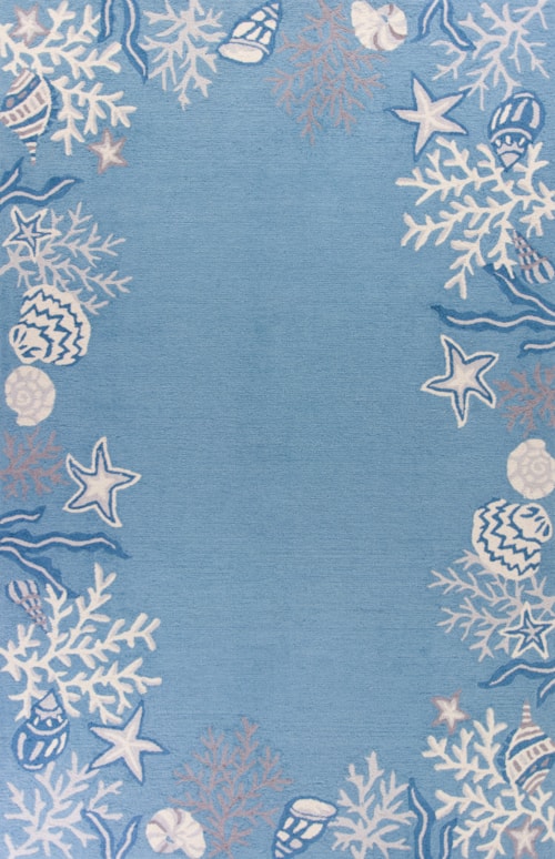 3'3" X 5'3" Sea Blue Coastal Area Rug