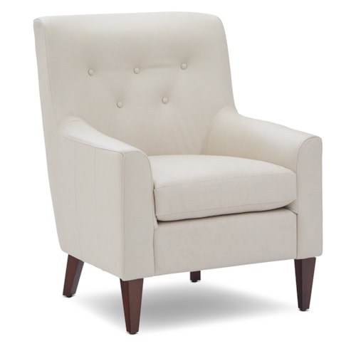 Transitional Accent Armchair with Button-Tufted Back
