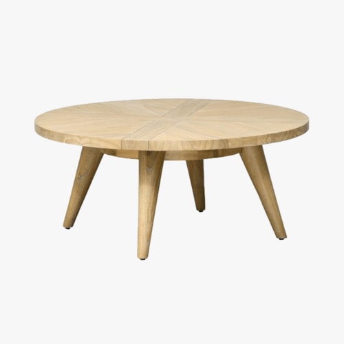 Transitional Round Cocktail Table with Splayed Legs