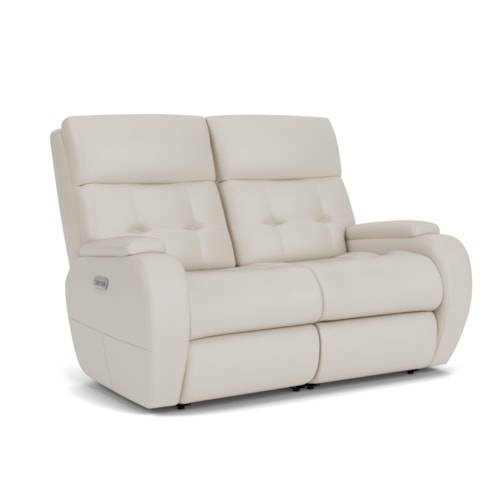 Transitional Dual Power Reclining Loveseat w/Power Headrest