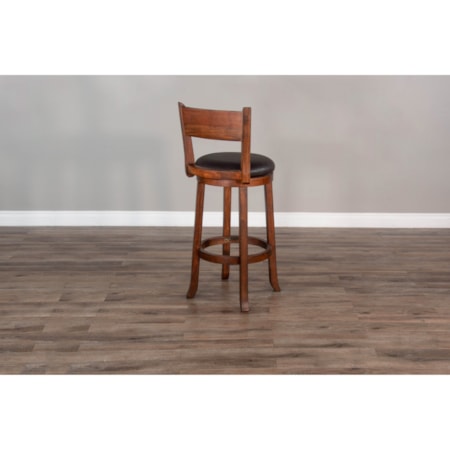 30&quot;H Swivel Barstool, Cushion Seat &amp; Back