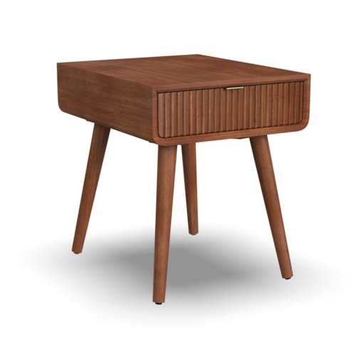 Mid-Century Modern End Table with Shelf