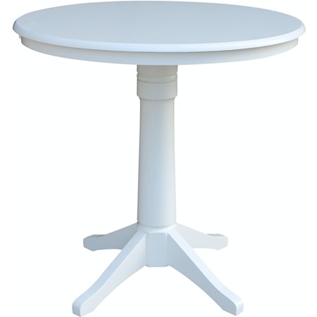 36'' Pedestal Table in Pure White