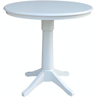 Transitional 36'' Pedestal Table in Pure White