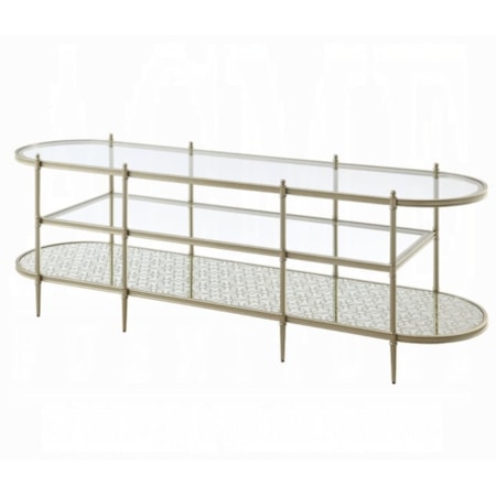 3-Shelf Oval TV Stand