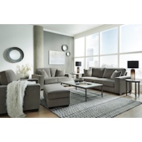 Contemporary 4-Piece Living Room Set with Sofa, Loveseat, Chair, and Ottoman
