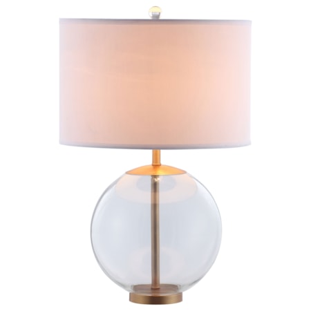 Kenny 27-inch Drum Shade Glass Table Lamp