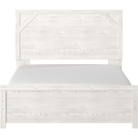 Farmhouse Queen Panel Bed in Rustic White Finish