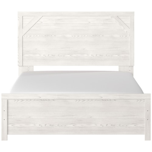 Farmhouse Queen Panel Bed in Rustic White Finish