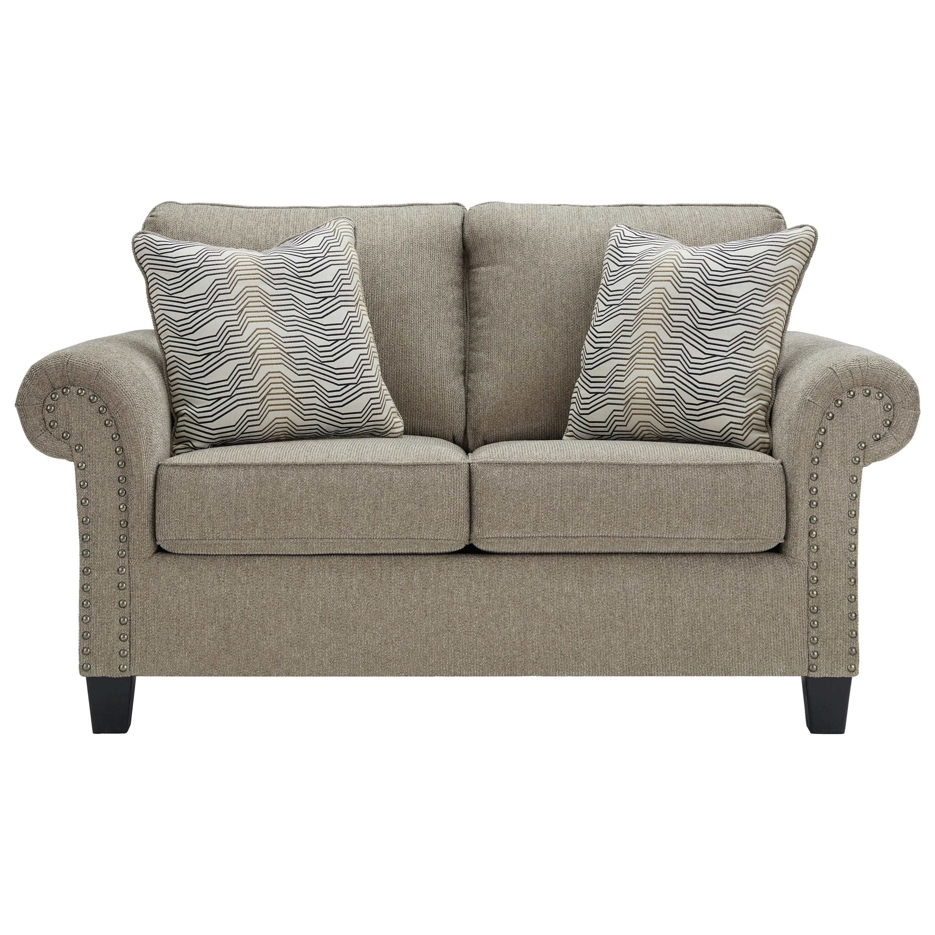 Benchcraft Shewsbury 4720235 Transitional Loveseat with Rolled Arms