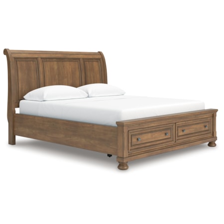 California King Storage Sleigh Bed