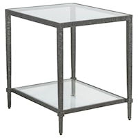 Claret Rectangular Metal End Table