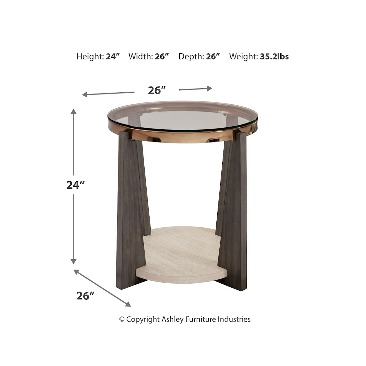 Signature Design Frazwa Round End Table