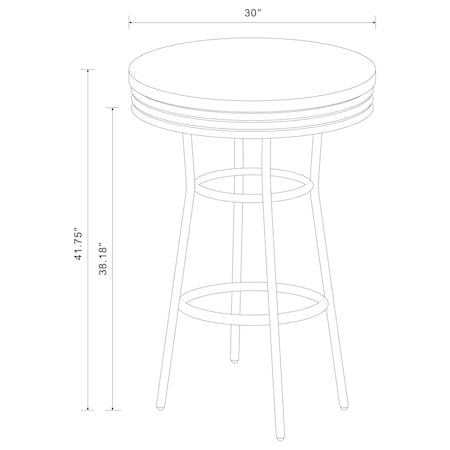 30-inch 1950&apos;s Bistro Pub Height Bar Table