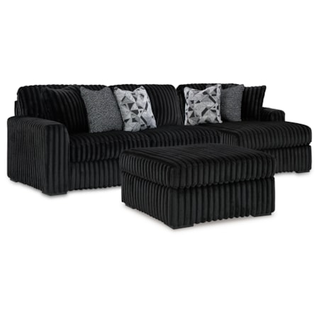 2-Piece Sectional & Oversized Accent Ottoman