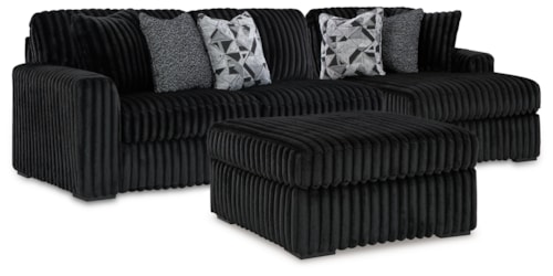 2-Piece Sectional And Oversized Accent Ottoman