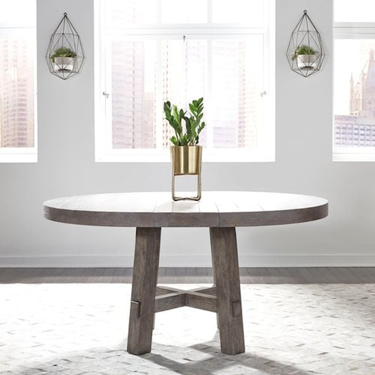 Libby Modern Farmhouse 5-Piece Round Table and Chair Set