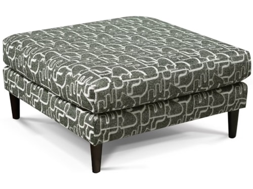 Contemporary Square Ottoman with Tapered Legs