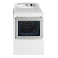 GE 7.4 cu.ft. Top Load Gas Dryer with SaniFresh Cycle White