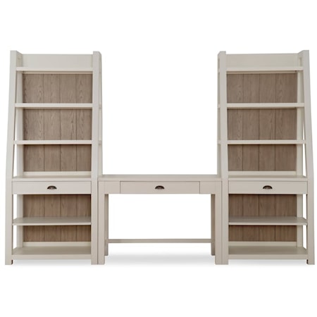 Contemporary 3-Piece Office Set with Desk and Bookcases