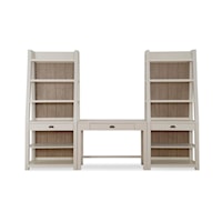 Contemporary 3-Piece Office Set with Desk and Bookcases