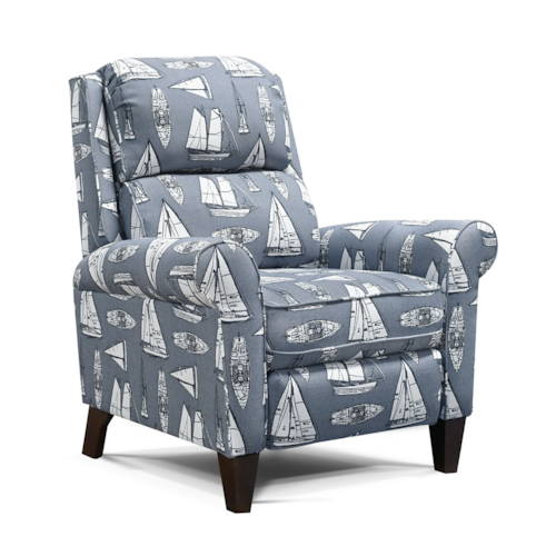Transitional Push Back Recliner with Tapered Legs