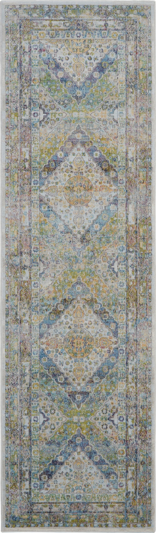 2' x 6' Blue/Green Runner Rug
