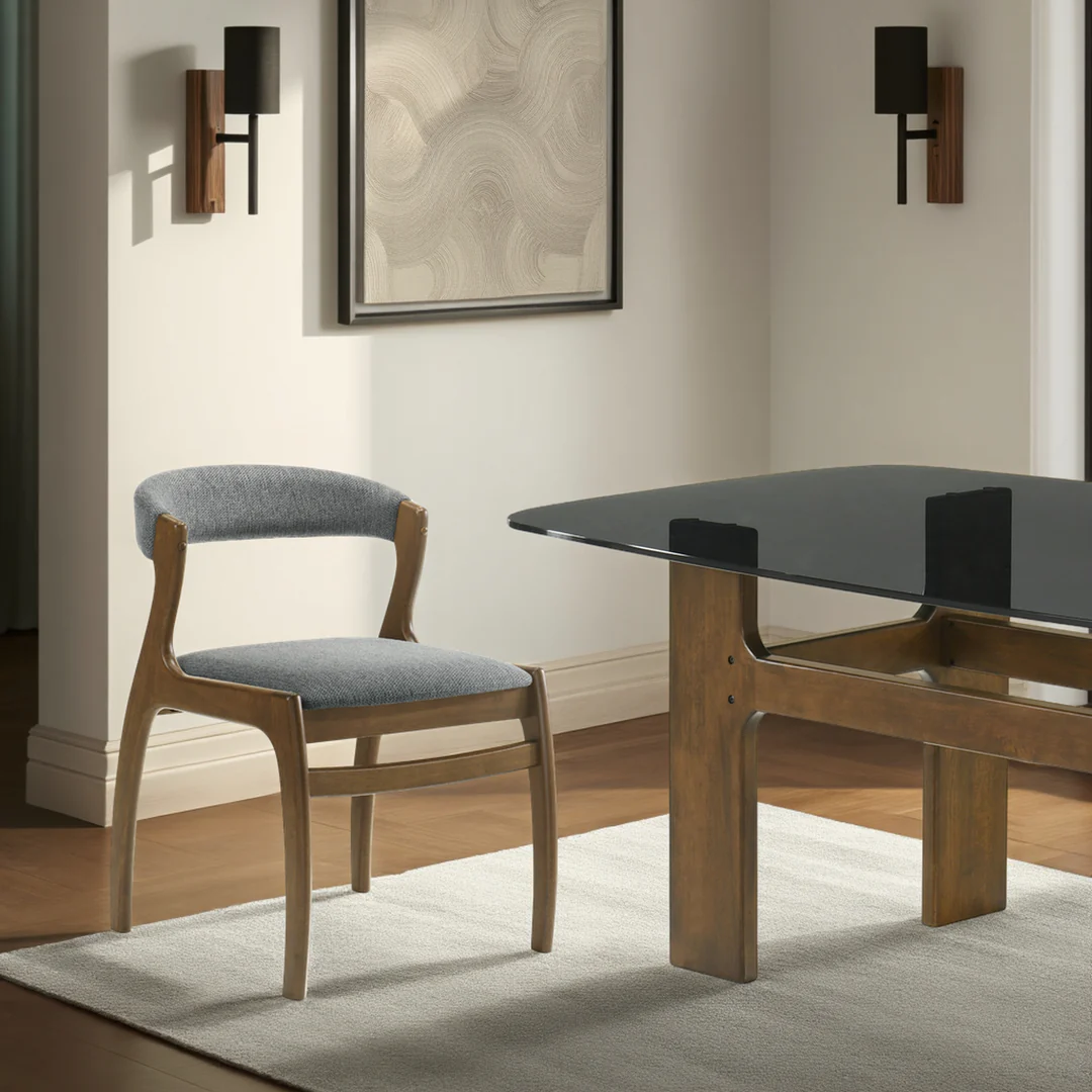 Upholstered Open Barrel-Back Dining Chair