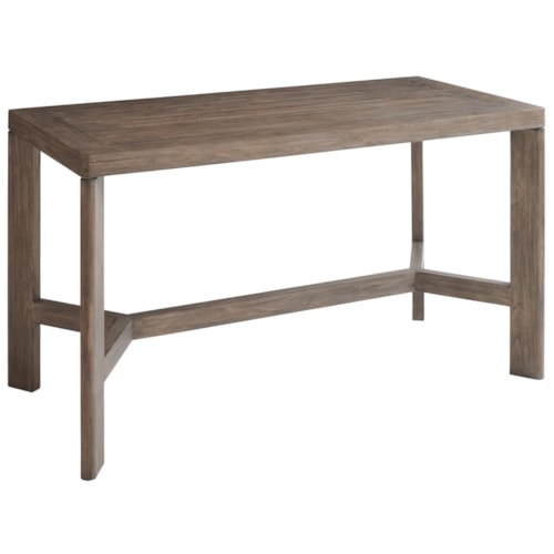 Contemporary Outdoor Teak Adjustable Height Bistro Table