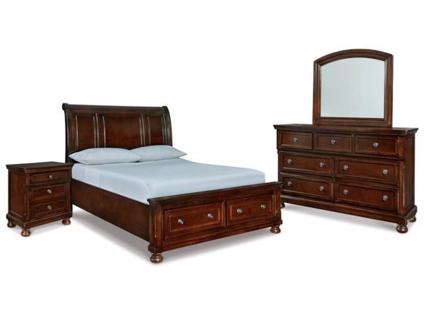 4pc Queen Sleigh Storage Bedroom