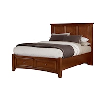 Transitional Queen Mansion Bed with Storage Footboard